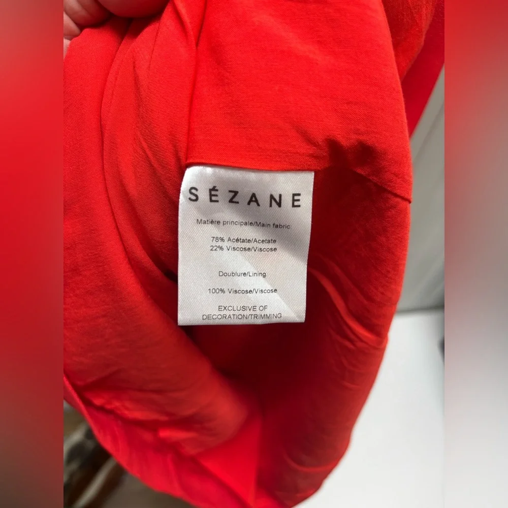 Sezane Louison Size 40 Elegant Red One-Shoulder Dress - Picture 5 of 6